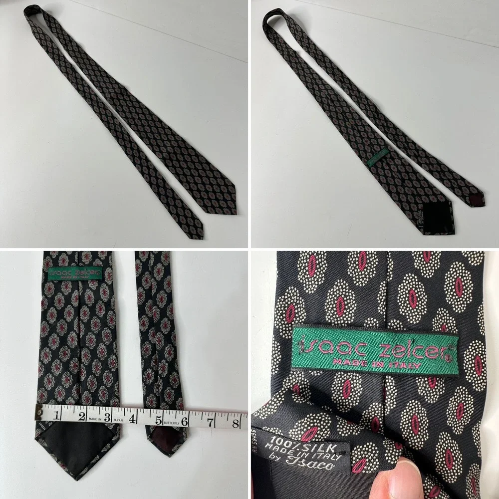7 Vintage Mens Silk Neck Ties Nino Cerruti Stafford Isaac Zelcer Paisley Floral